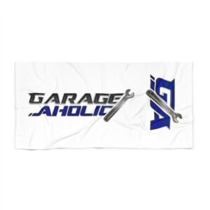 Garageaholic Beach Towel – Mechanic Wrench Logo Beach & Pool Towel